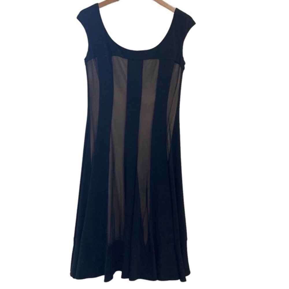Maggy London Black Sheer Dress With Nude Lining Size 6